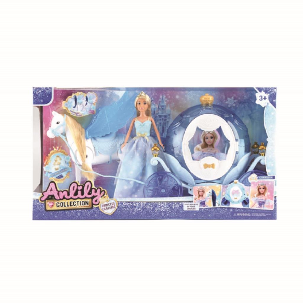 دمية أنليلي الأميرة مع العربة السحرية والحصان المجنّح